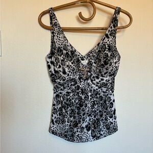 Vintage Cache Y2K Leopard Print Tank Top Snake Clasp Women's Large
